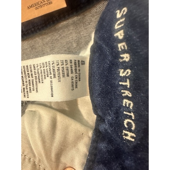 American‎ Eagle Womens Size 8 Super Stretch Hi-Rise Shortie Rolled Leg Shorts - Picture 6 of 11